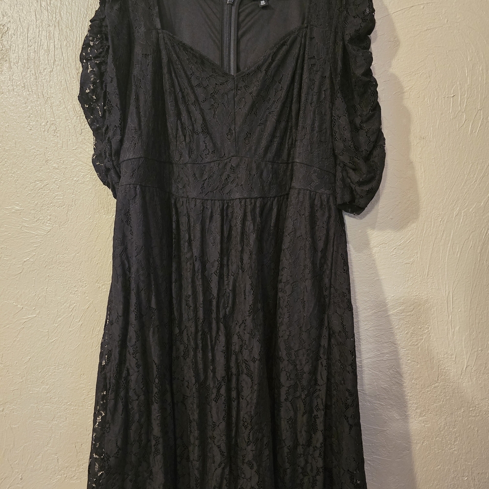 Torrid Black Lace Long Sleeve Dress